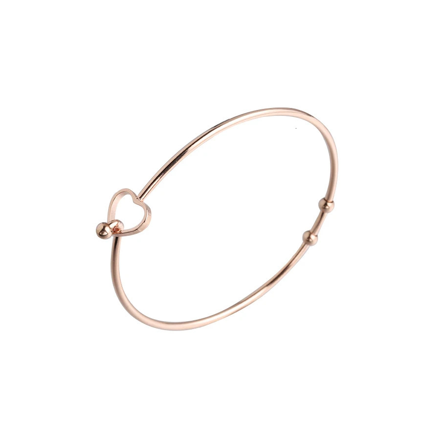 Fnixtar 2mm Thickness Wire Bangle Stainless Steel Open Love Heart Bracelets Bangle 60mm 10piece/lot 250107