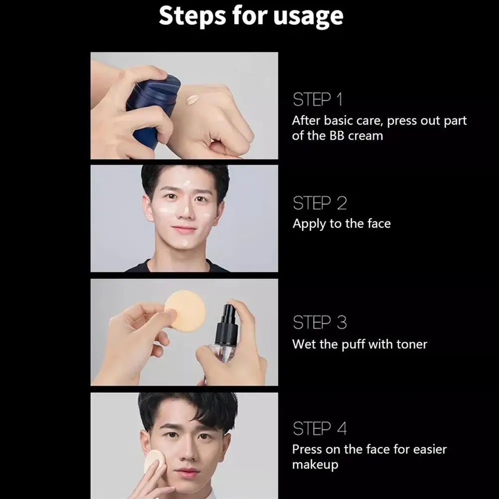 Highend Men BB Cream Revitalising Nourishing Makeup Foundation Brightening Waterpro Lasting Concealer 50g 241230