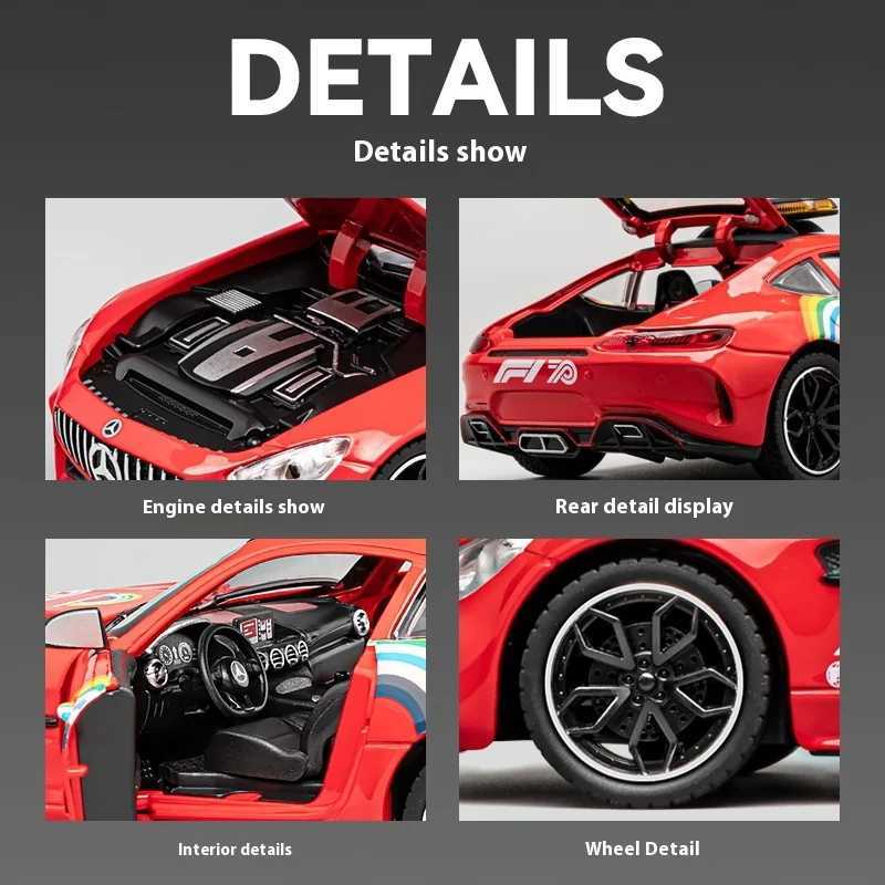 1 24 level AMG safety car F1 racing replica alloy model with lights suitable for racing enthusiasts to collect W250106