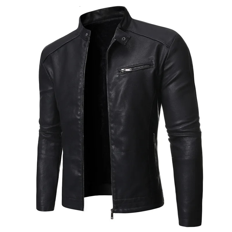 PU Casual Leather Jacket Men Spring Autumn Coat Motorcycle Biker Slim Fit Outwear Male Black Blue Clothing Plus Size M3XL 250107