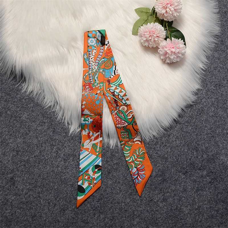 New 100% Silk Scarf Womens Luxury Natural Silk Scarf Ultra fine Hairband Packaging Womens Bag Scarf Fashion Accessories Headband W250107