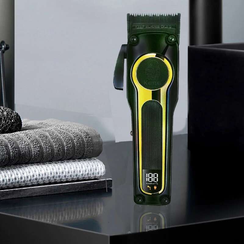 -2353 Professional Adjustable Trimmer Salon 7000rpm Men's LCD Display Hair Clipper