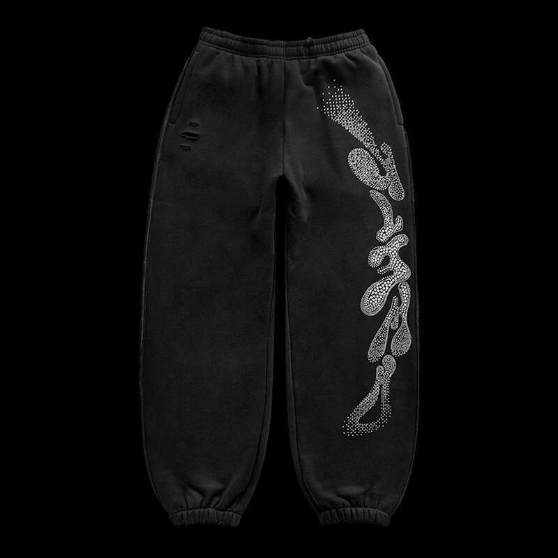 Loose cartoon trendy brand, guard print, hot diamond, high street hooded cardigan with zipper