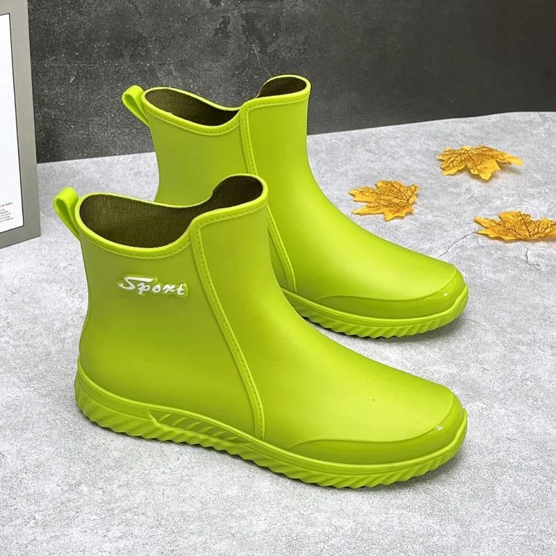Rain Boots for Men Waterproof Short-tube Non-slip Wear-resistant Casual Fishing Rubber Boots Camping and Stain-resistant Shoes 250106
