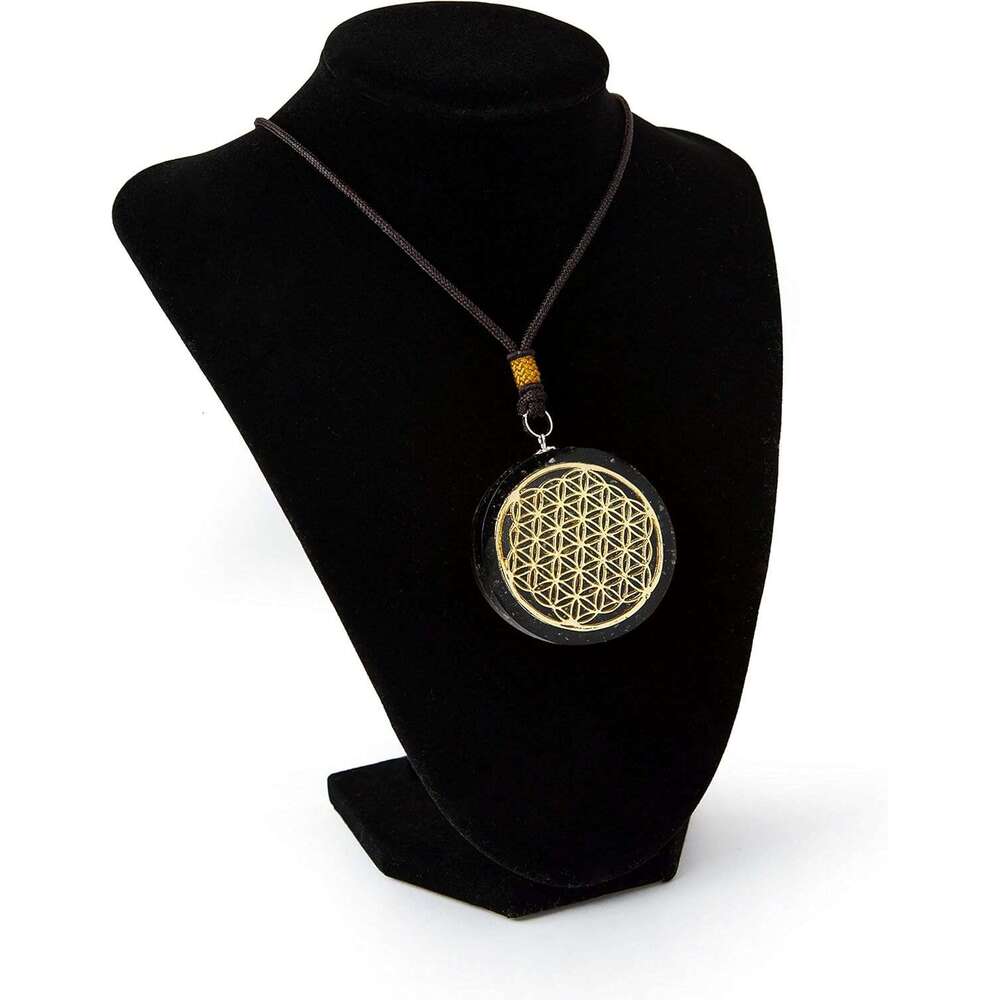 e Necklace Crystal Orgone Pendant wer of Life Design Spiritual Reiki Copper SBB Coil | 5 cm Diameter with Adjustable Neck Cord