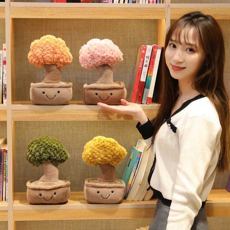 Jelly cat stuffed with plush plants long-lasting potty plants plush dolls juicy pine cake bamboo cactus pillow cushions toy decorations W250107
