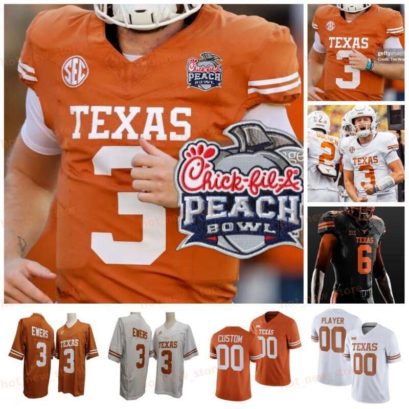 Texas Longhorns College Jersey Quinn Ewers Arch Manning Isaiah Bond Ryan Wingo Jaydon Blue Anthony Hill Jerrick Gibson Xavier Worthy McCOY WILLIAMS YOUNG HOOK 'EM