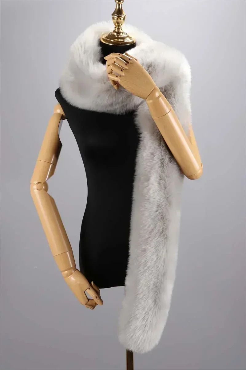 Fake Fur Long Scarf For Women Men 180cm Wraps Shawl Thick Fluffy Ladies Neck Warmer Muffler Party Fashion Fur Decor 250106