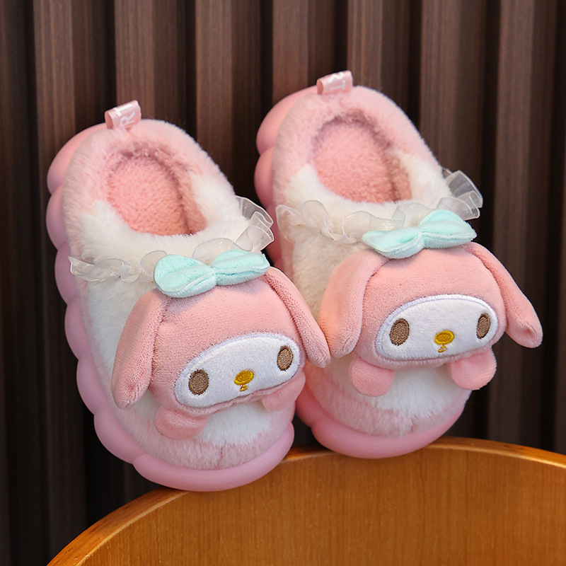 Toddler New Winter Cute Cartoon Non-slip Children's Plush Slippers Soft Sole Fluffy Kidsnest Kids Girls Youth Indoor Mule Warm Home Cotton Shoes  - view 4