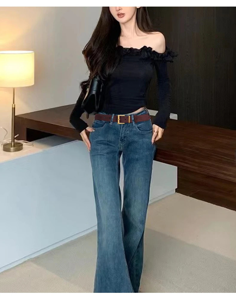 Fashionable womens double genuine leather belt with elegant denim suede fashionable square alloy buckle suitable for dresses and jeans 250106