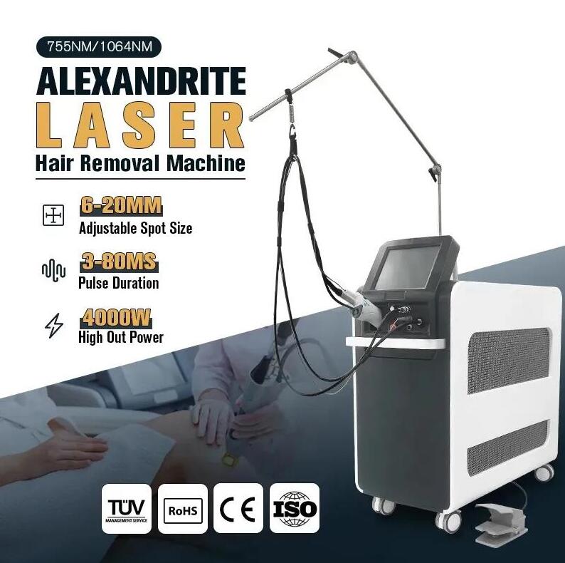 PA use Alexader ND Yag Hair removal laser machine 1064nm 755nm Cooling Skin Rejuvenation Veins Vascular pigment removal machine