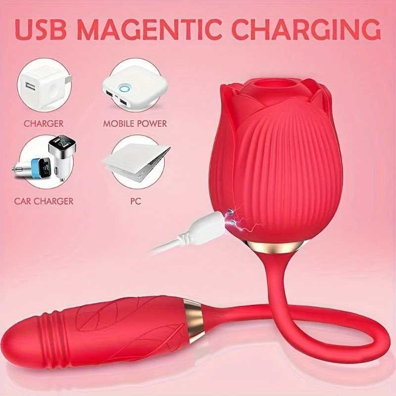 Rose Clitoris Suction Vibrator Egg for Women Stimul Nipple Vagina Sucker With Dildo Masturbators Rousing Sex Toys for Adults 18XJ250107