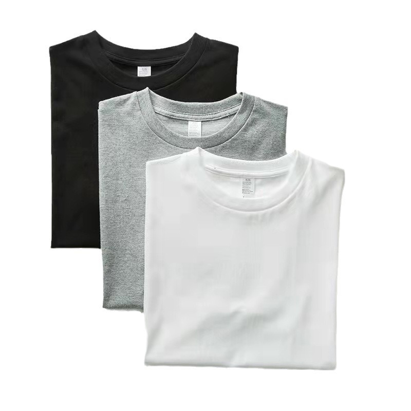 200g Japanese cotton short sleeve t-shirt mens and womens solid white mens blank shirt fashion brand ins
