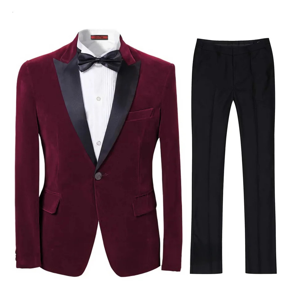 dress suit for men One Button2 pieces Blazer And Pants setfor Wedding dresses singer costume DJ 250107