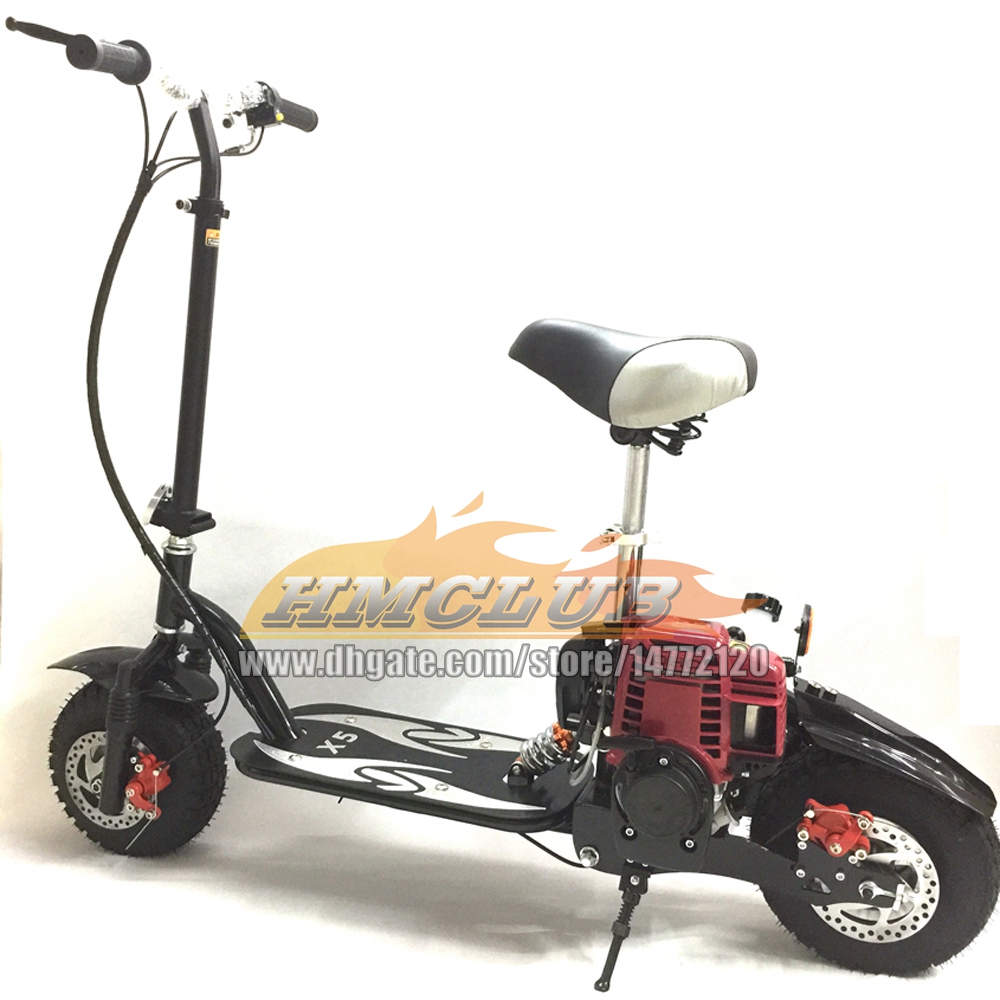 Gas Folding Adult Scooters 49CC 50CC 4-Stroke Gasoline Black Motorcycle Racing MOTO Children Boy Girl Child Student Men Women Man Woman Motorbike Birt