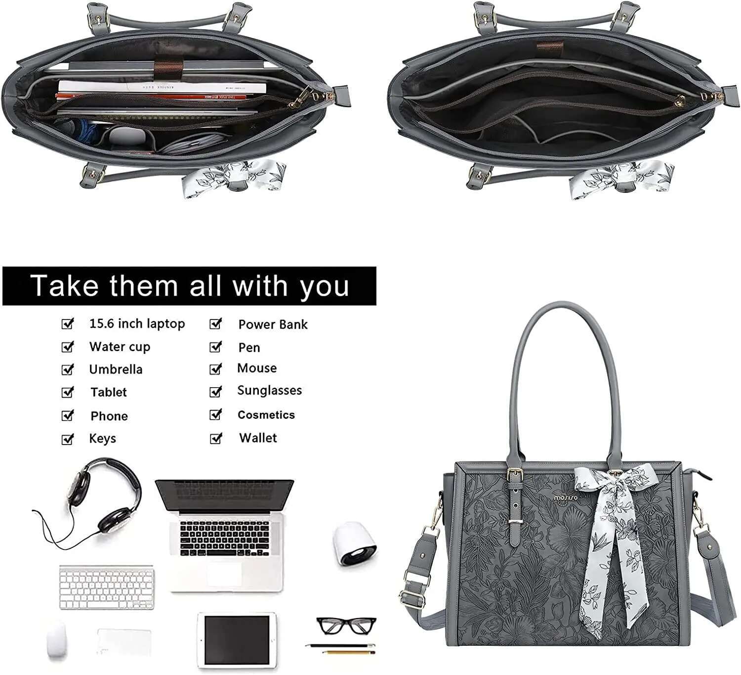 Women's PU Leather Bag Handbags For Women Large Capacity Shopping Messenger Tote Business NoteBook