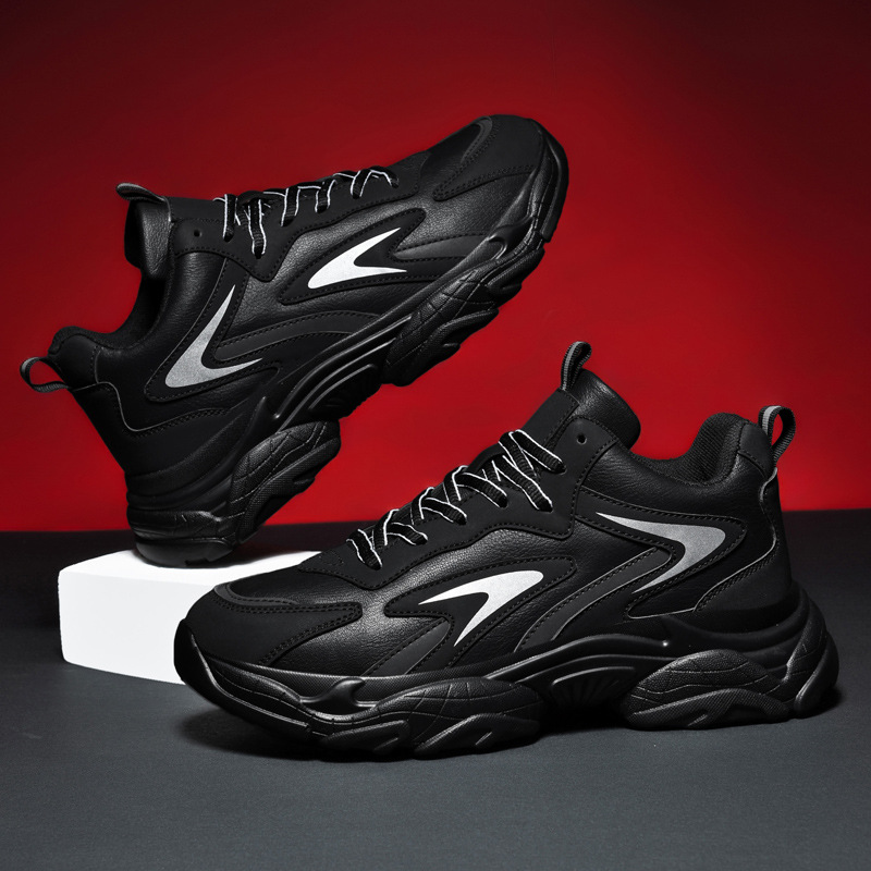Autumn fashion shoes student sports training shoes boy daddy shoes leather shoes large size sports shoes spot wholesale 39-48