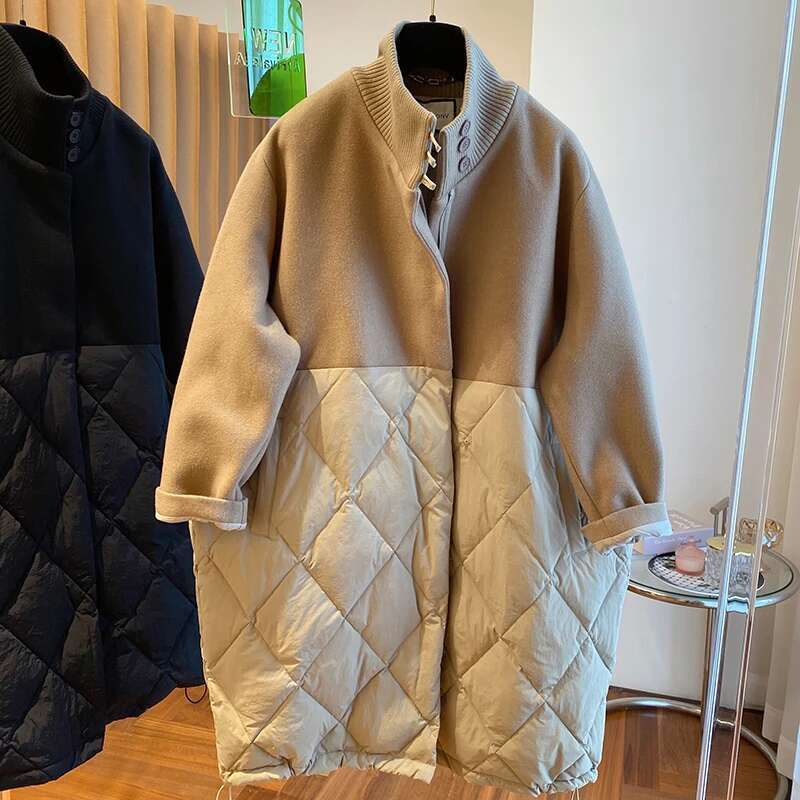 Winter New Long Cotton-Padded Jacket Women Zipper Loose Padded Coat Female Design Sense Niche Thickening Warm Cotton Jackets