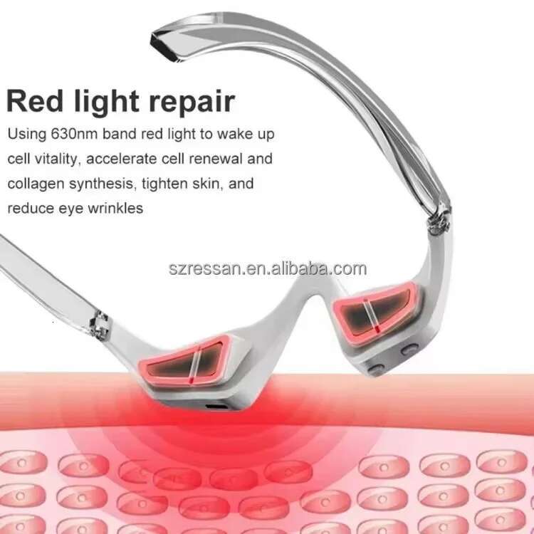 Under-eye Red Light Therapy Massager, Microcurrent Facial Beauty Device Massager Reduce Dark Circles Relax Eye Fatigue