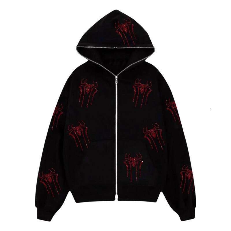 fashion new hoodie loose cardigan hooded spider top long sleeved zipper