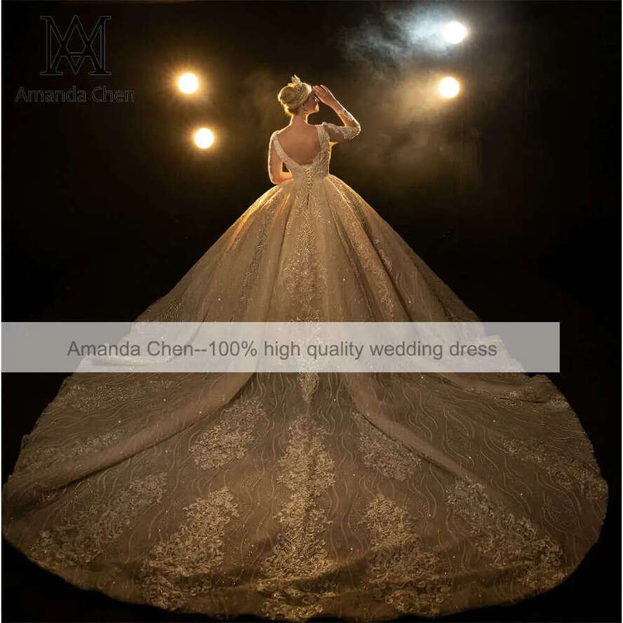 Long Sleeves Ball Gown Wedding Dress