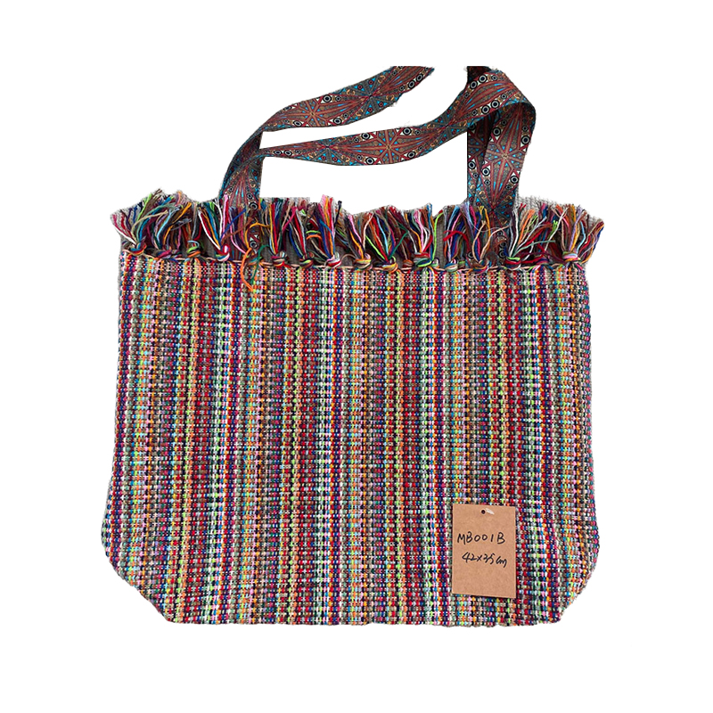 Handwoven Vintage Linen Crossbody Bag for Women - Simple & Artsy Handbag