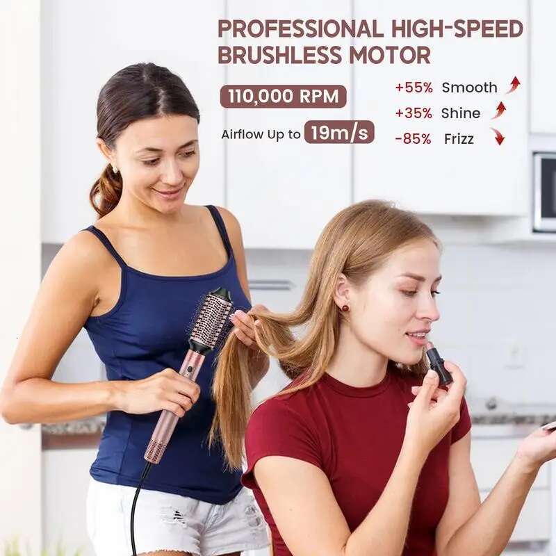 5 in 1 Wand Set,Straightener Brush,Automatic Curg Iron,Hot/Cold Air Hair Styler for Fast Drying Curing