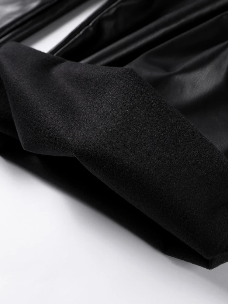 Chic Pu Leather Pants For Women Locomotive High Waist Loose Female Long Trousers Autumn Casual Black Ladies High Street Bottom 250106