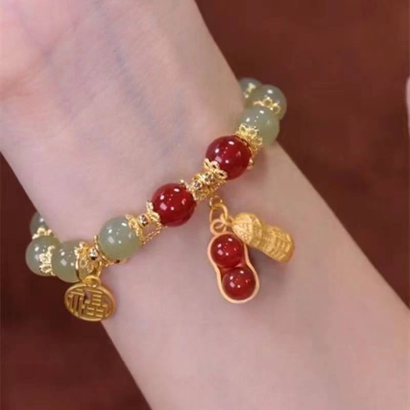 Opal-proof crystal female niche design bracelet diy stone daylight gathering Jinsha high-quality exquisite blessing pendant