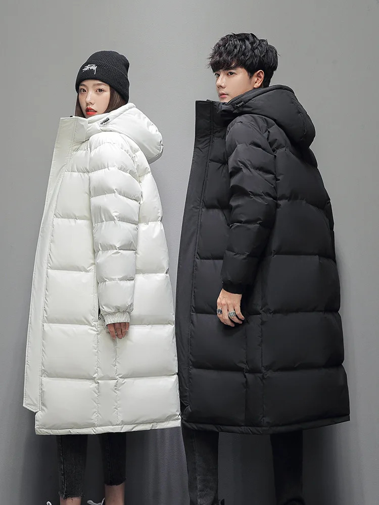 Mens Long Down Jacket -High-quality White Duck Down Hooded Jacket -30° Couple Thicked Warm Parkas 5XL Men Winter Coats 250102
