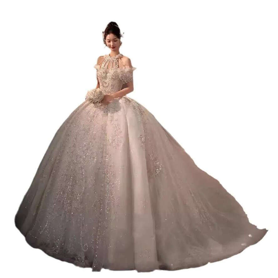 Sparkle Glaring Crystals Lace Wedding Dresses Ball Gown Offhoulder Plus Size Princess Bridal Gowns For Women Robe De Mariee Sweep Train Bride Dress Ve