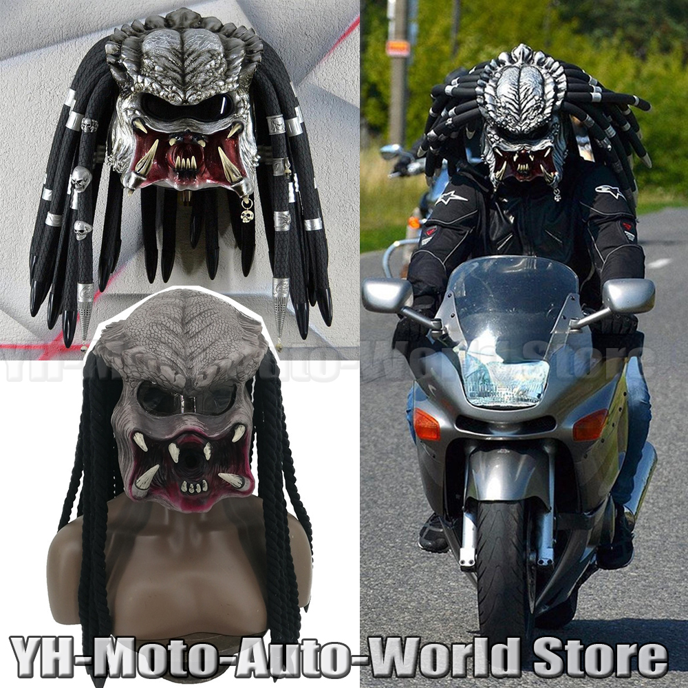 Cyber Funny Predator Cosplay Accessories Masks Knight Warrior Motorcycle Full Face Cycling Helmet Cosplay Clothing for Men Women