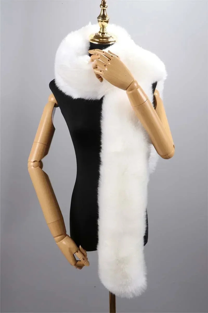 Fake Fur Long Scarf For Women Men 180cm Wraps Shawl Thick Fluffy Ladies Neck Warmer Muffler Party Fashion Fur Decor 250106
