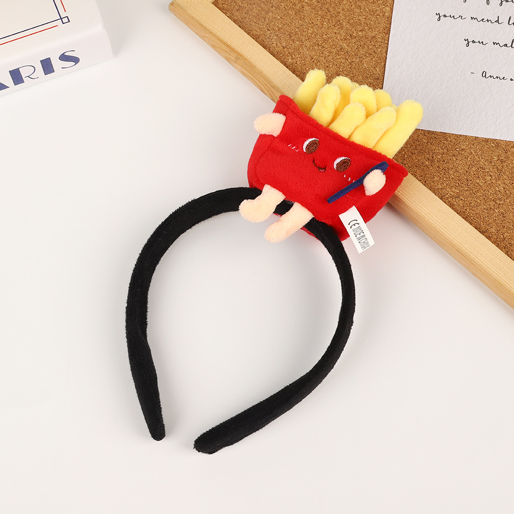 Creative super cute hair bands cute simulation burger fries hair bands internet famous activities photography funny children's hair accessories w