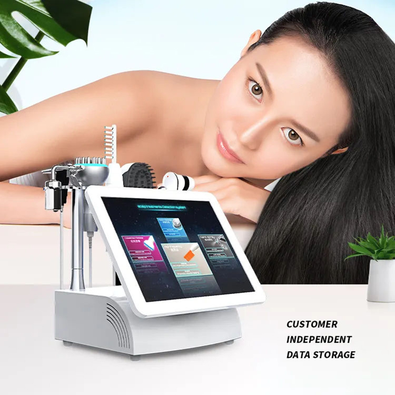 Multifunctional 15 inch 5 In 1 High Frequency Hair Scalp Massage Device Skin Analysis Device Hair Electric Scalp Massager For Hair Growth Beauty Machi