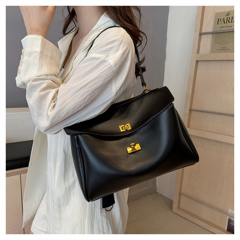 Single Shoulder Bag Vintage Casual Crossbody For Men Women Solid Color, Black White | 2025 Fashionable & Versatile New Free Delivery Designer Bag
