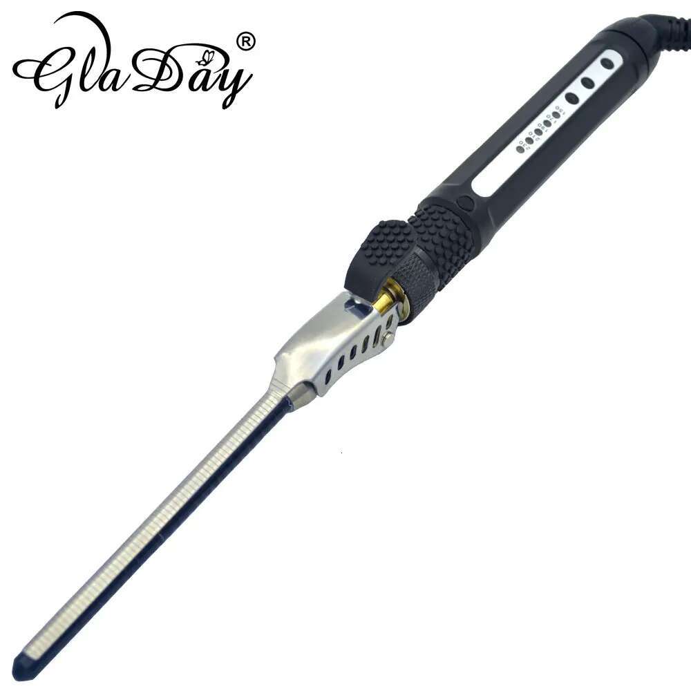Men's Curler Ceramic 7mm Wand Small Deep Curly Hair Curlers Rollers Curg Iron Rotating 360 Degree