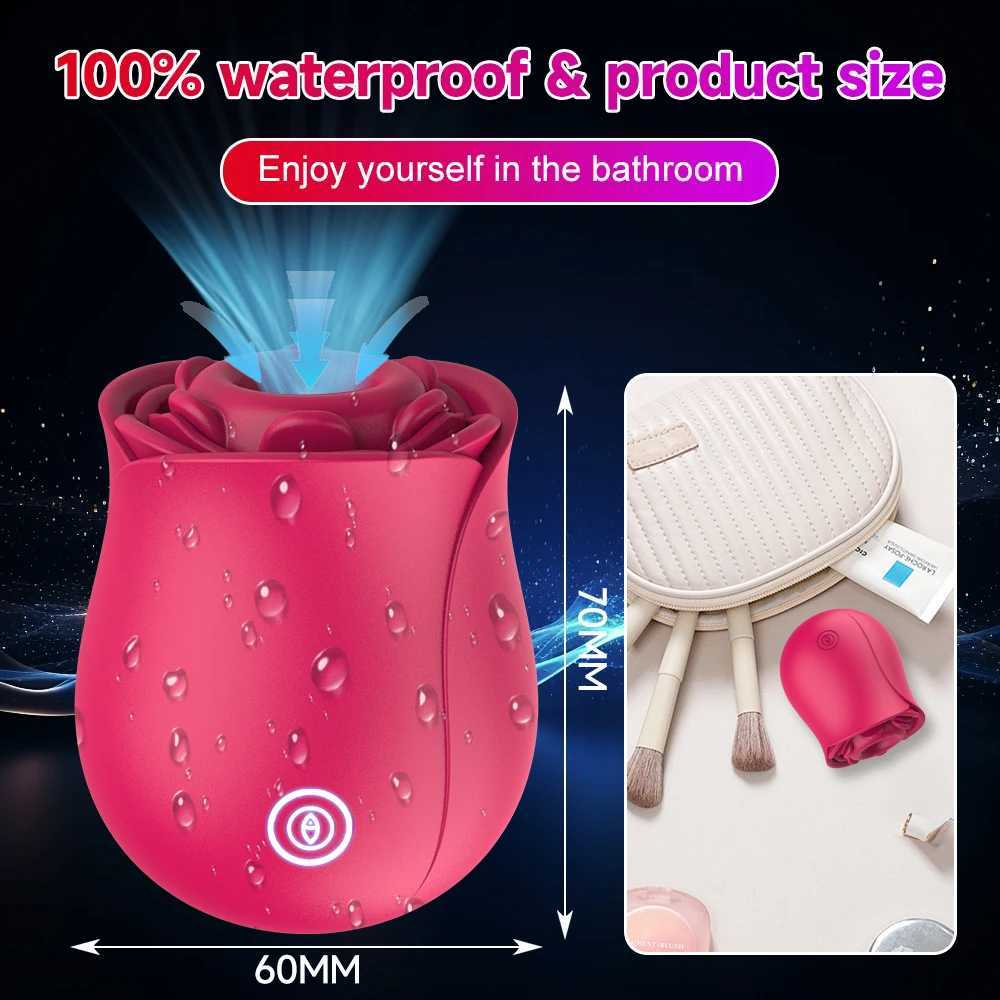 Rose Flower 2 In 1 Detachable Vibrator Sucking Beating Nipple Clitoral Stimulator Powerful G-spot Vaginal Vibrator Sex Toys XJ250618