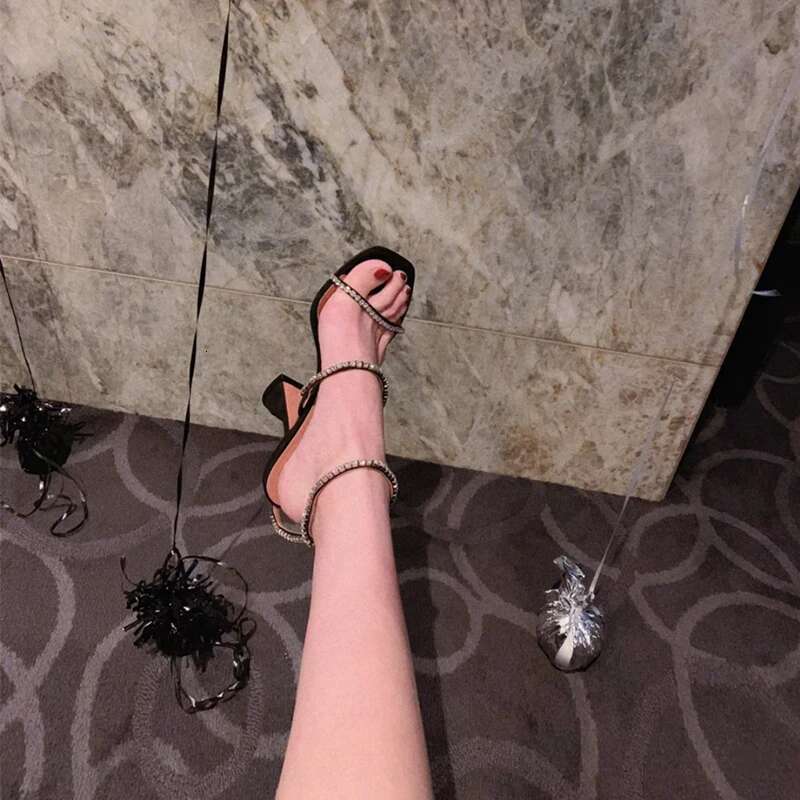 European And American Style Summer New Open Toe Sandals Thick Heel Rhie High Heels Net Red Women's Shoes