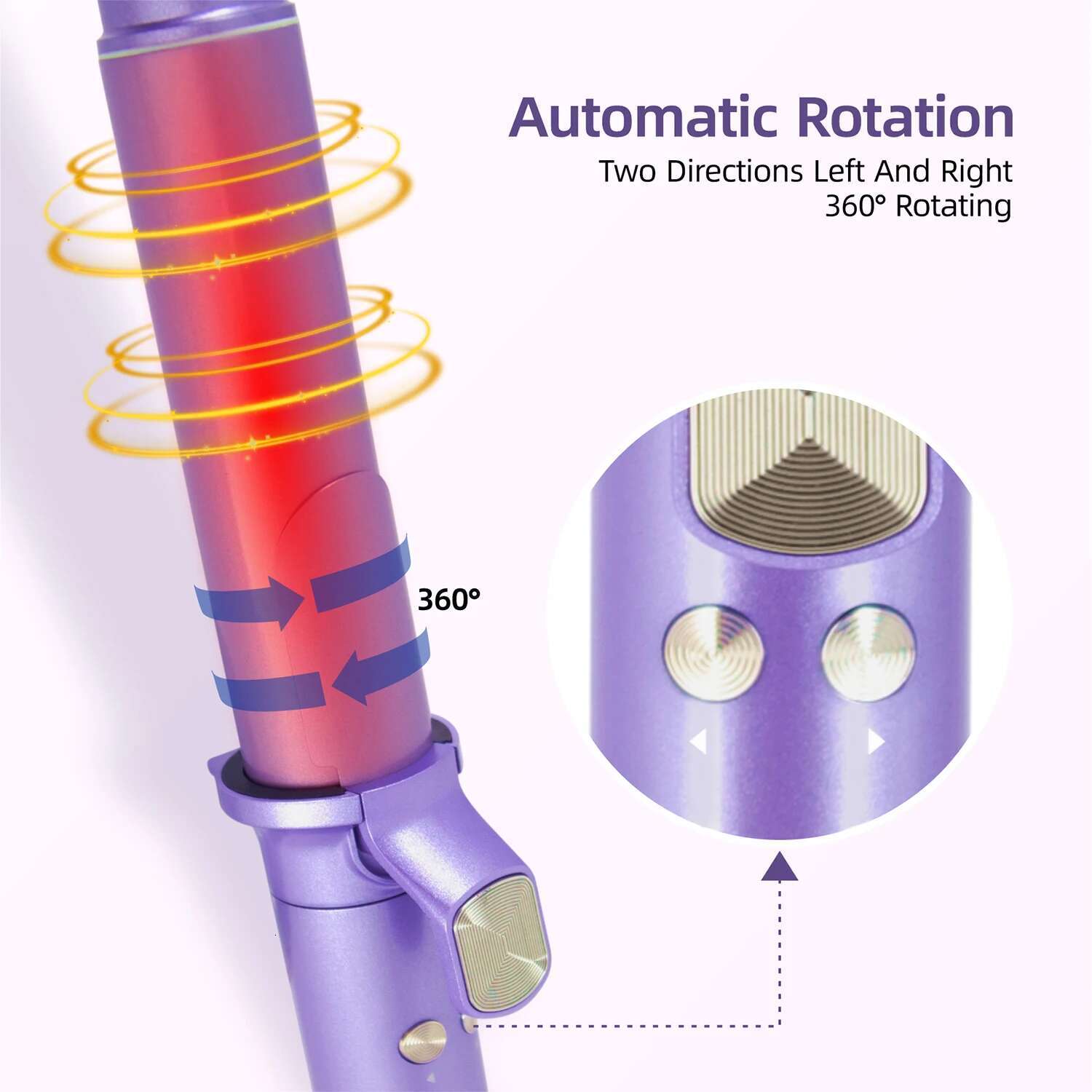 Auto Curler 32mm Ionic Ceramic Coating 450°F Hair Curg Iron Wand Instant Heating Automatic Rotate Curls Tool 110V-240V