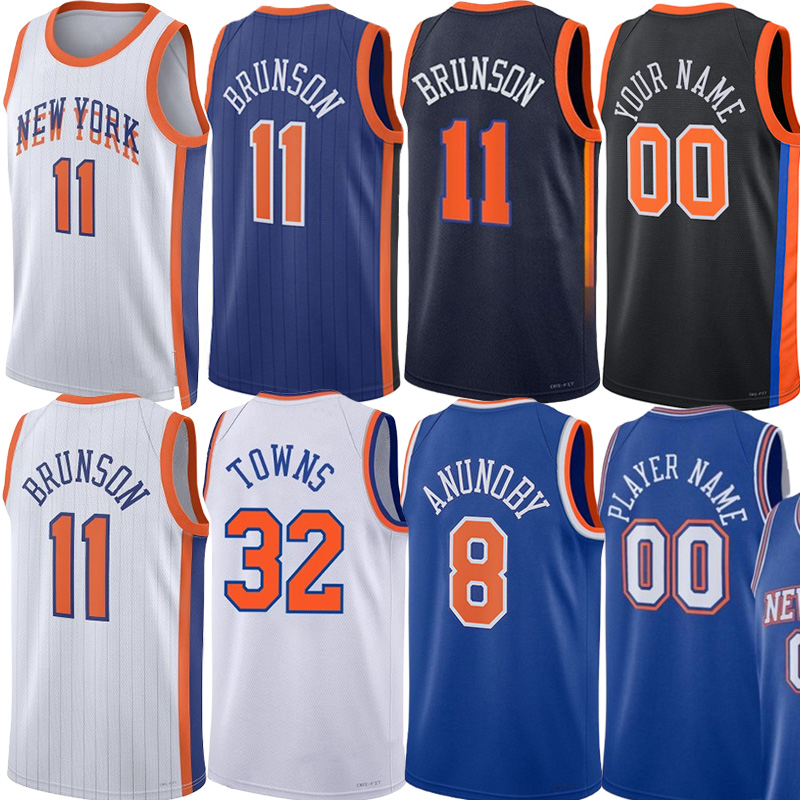 NY Knickss jersey Basketball Jerseys City Custom #32 Towns #11 Brunson #25 Bridges Jersey Men Kids