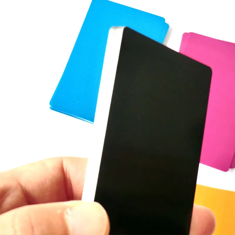 Wholesale 100Pcs Name Plate Alumium Card Dog ID Tag Laser Engraved Metal Business Visiting Name Cards Blank Tags Black Silver Y200922 LL