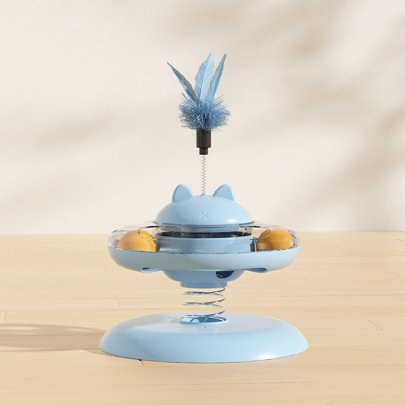 Tease carousel shaker spring leakage food self hi teaser cat stick pet boredom toys