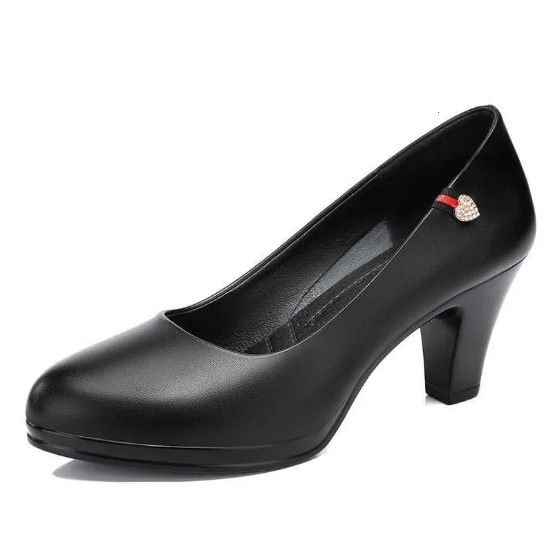 Women Classic Black Pu Leather High Quality Heel Shoes Sapatos Femininas Lady Fashion Beige Comfort European Stylish Pumps A24 250103