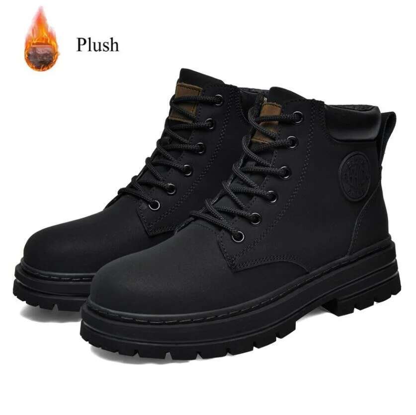 Ddmyoutdoor China Domestic Genuine Big Size Winter Black Leather Men Women Couples Fashion Ankle Boot Motorcycle Footwear Boots