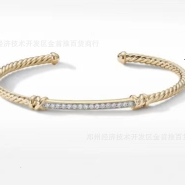 Designer Davids Yermans Yurmams Fashion Jewelry Fashionable and Popular Twisted Thread Open Bracelet with Diamond Bracelet