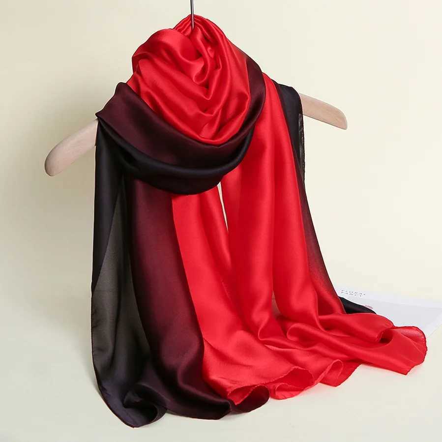 Fashion womens gradient color long packaging womens shawl chiffon scarf casual womens scarf womens accessories W250107