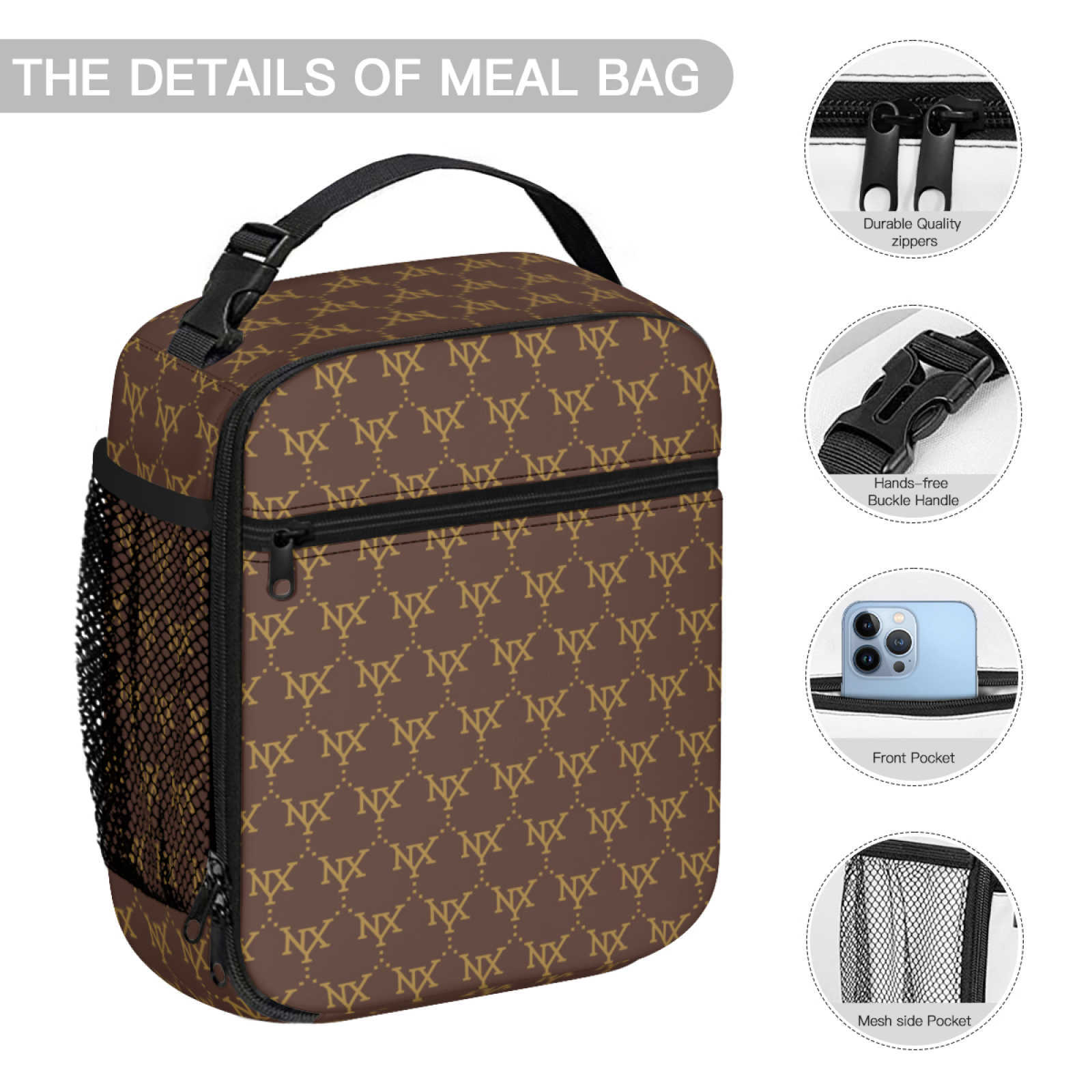 NXY Picnic bento insulated bag student portable lunch bag hand-held Oxford cloth bento bag storage bag