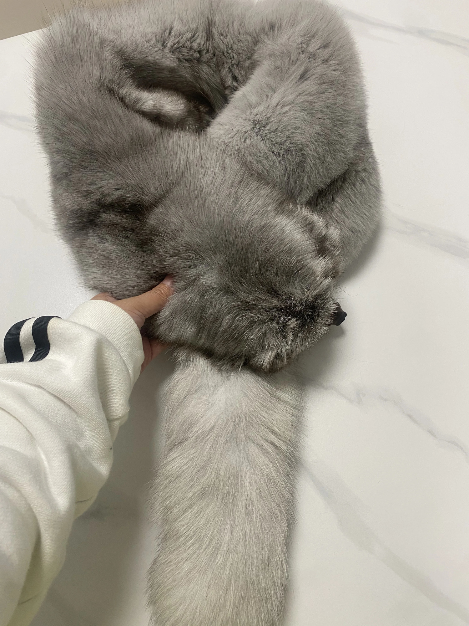 Men Womens Winter Natural Fox Fur Scarf Fur T Show Genuine Fur Party Shawl 120cm TB101 250106