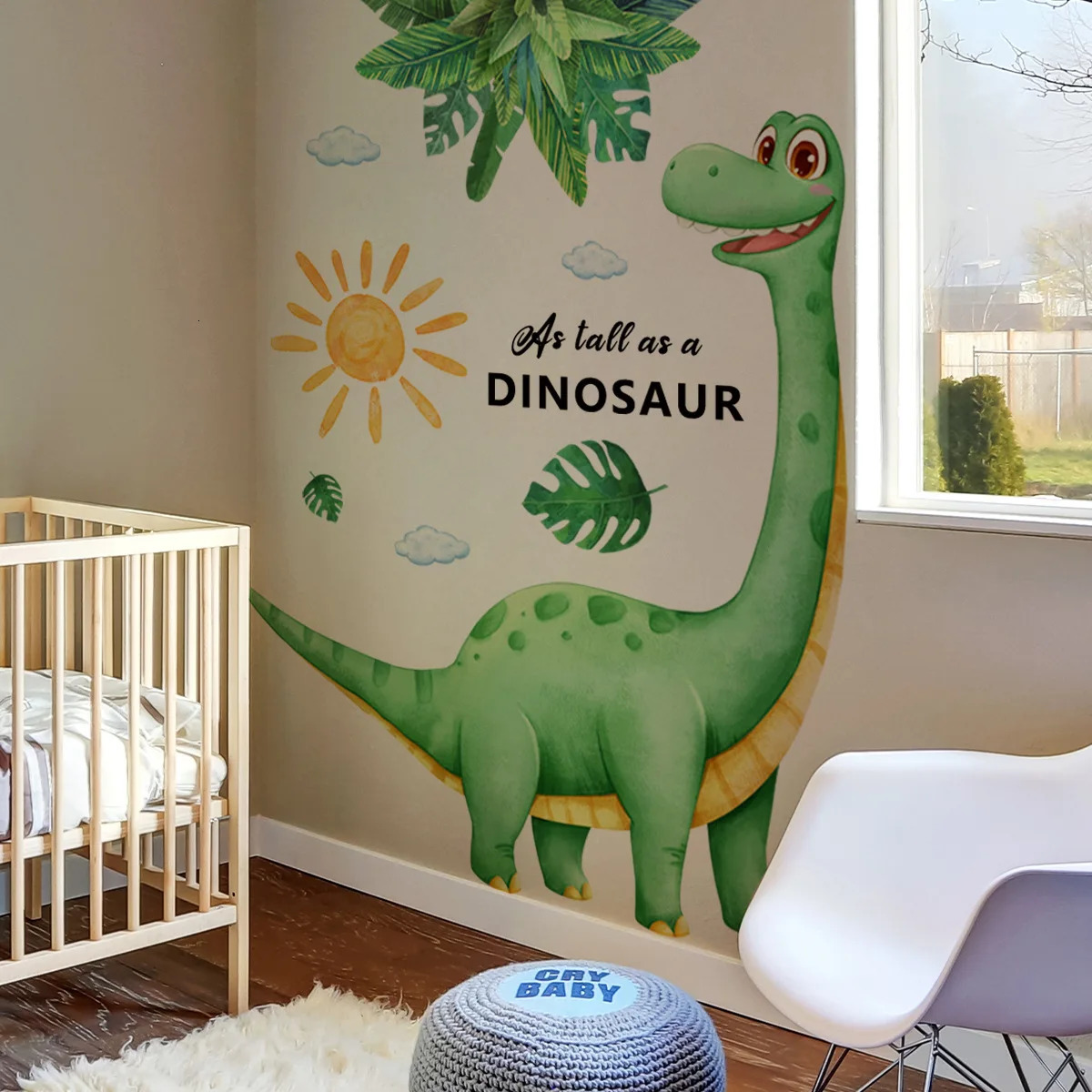 Large sized dinosaur wallpaper for boys room decoration cute animals dinosaur wall stickers decorative posters rens room murals stickers 250103